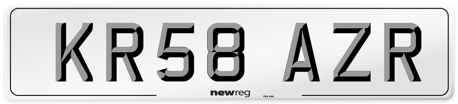 KR58 AZR Number Plate from New Reg